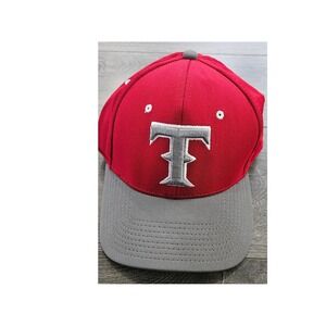 "T" ProFlex ECO Baseball Cap Hat Red‎ Gray M/L Adjustable